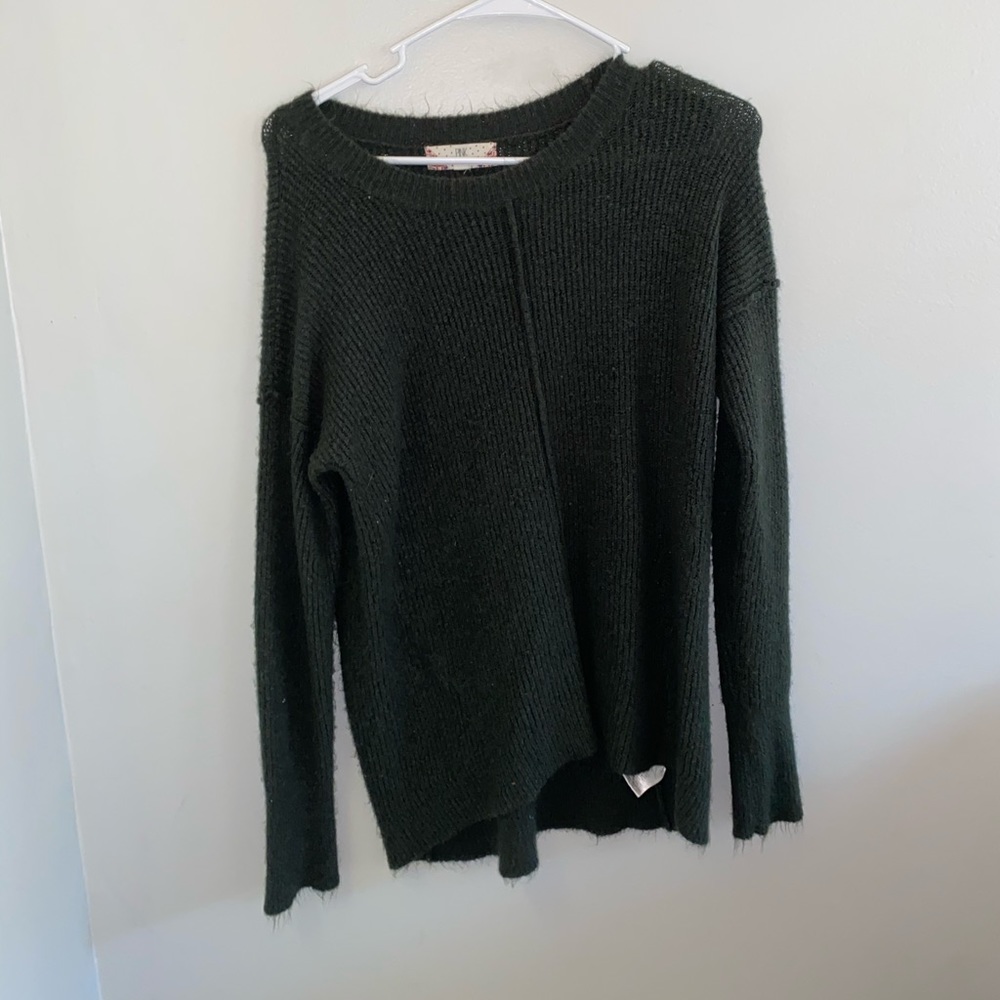 green sweater